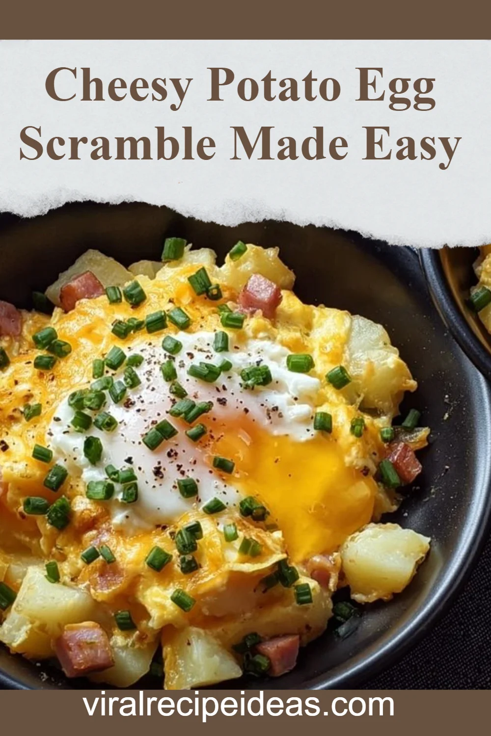 Cheesy Potato Egg Scramble