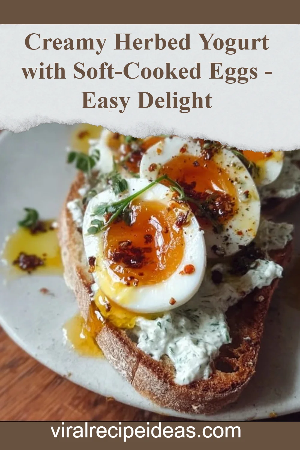 Creamy Herbed Yogurt and Soft-Cooked Eggs