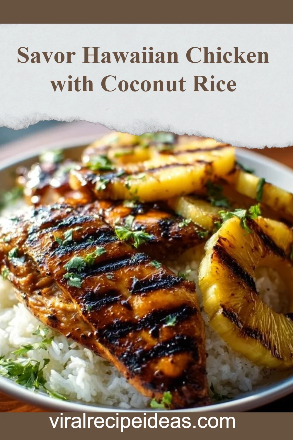 Hawaiian Chicken with Pineapple and Coconut Rice