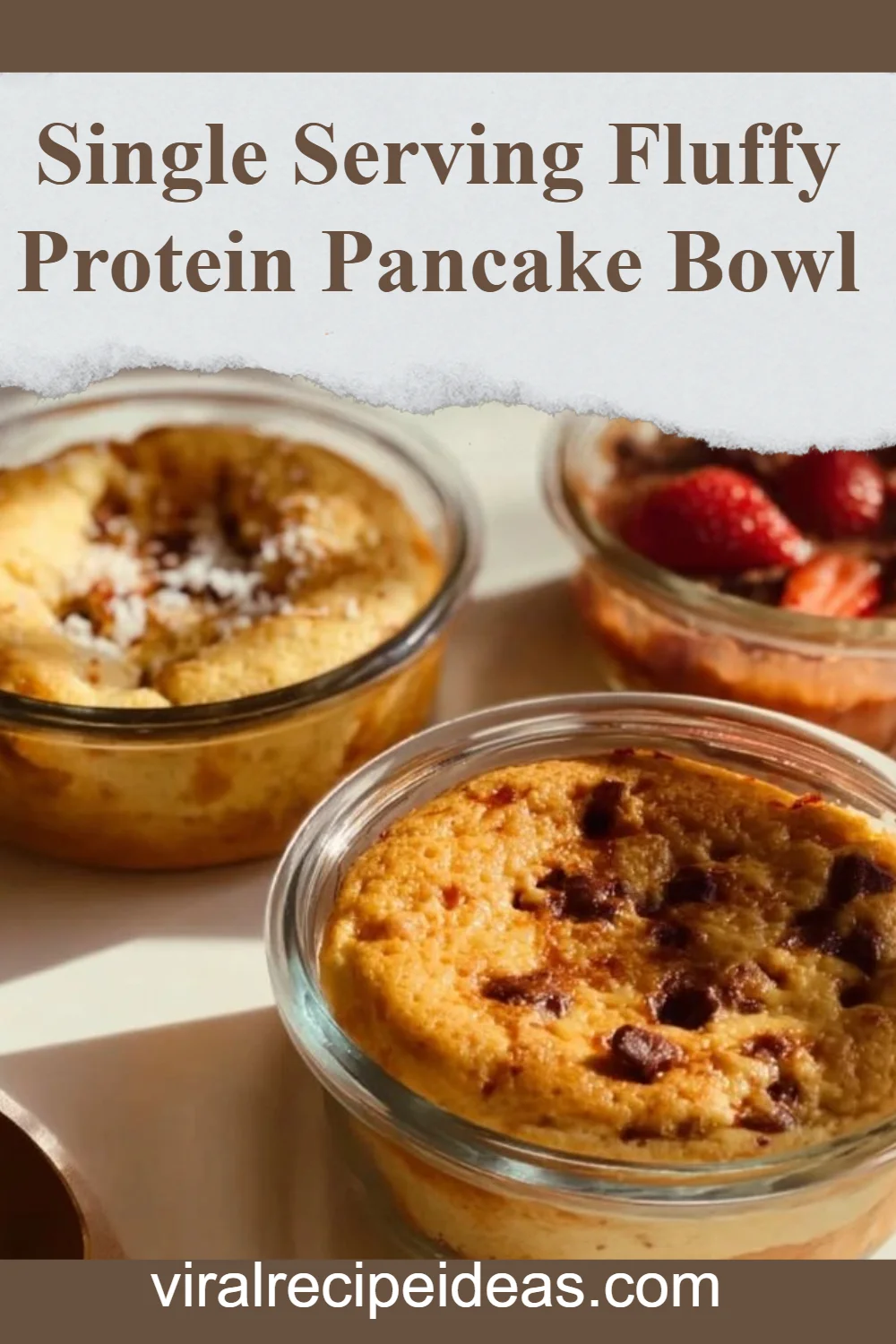 Single Serving Fluffy Baked Protein Pancake Bowls