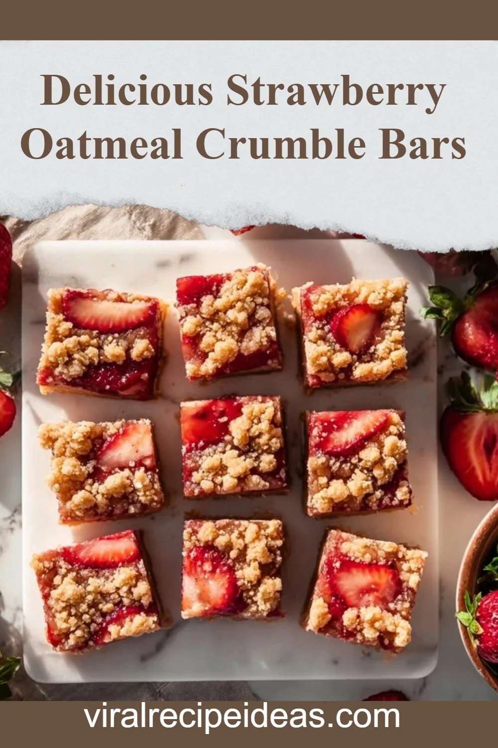 Strawberry Oatmeal Crumble Bars Recipe