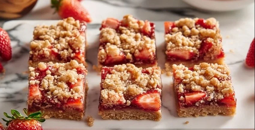 Strawberry Oatmeal Crumble Bars Recipe