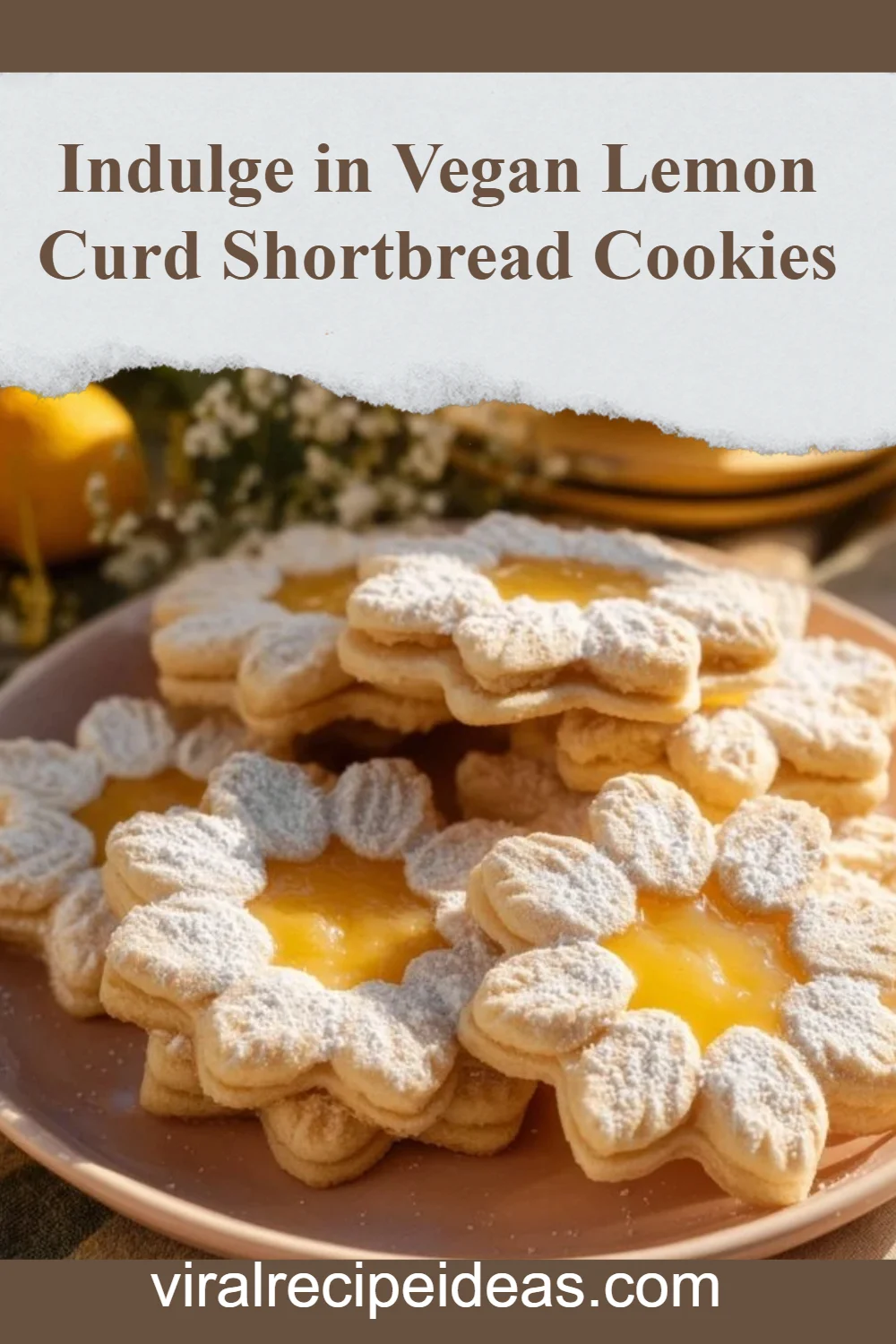 Vegan Lemon Curd Shortbread Cookies