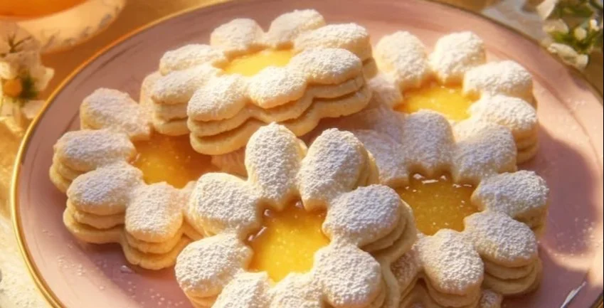 Vegan Lemon Curd Shortbread Cookies